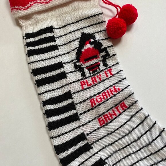 Play it Again Santa Christmas Stocking Piano Keys Kurt S Adler 1987 - Picture 3 of 6